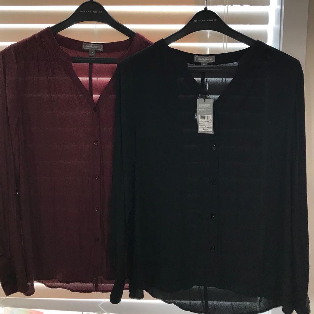 Johnston and Murphy chiffon tops